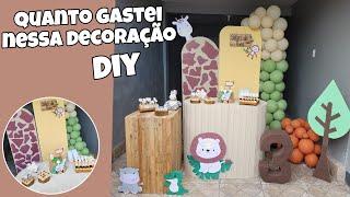 QUANTO GASTEI NA DECORAÇÃO DOS TRÊS ANINHOS DO THÉO | TEMA SAFARI