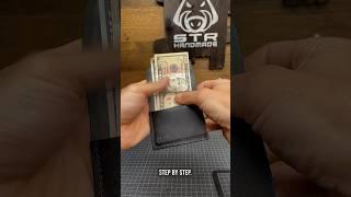 Making “Coil” cardholder step by step, black #leathercraft + black stitch️️