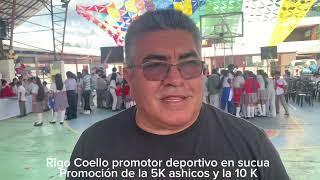 Rigo Coello promotor deportivo desea vivas a escuela Arcesio en sucua