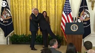 Obama jokingly calls Biden 'Vice President Biden' during White House event