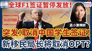 突发！美国将大规模取消中国学生签证！川普在照搬麦卡锡主义？！全球F1签证发放全面暂停！ 新任移民局局长将取消OPT？！485案件的催办令还好用吗？ | 美国移民生活20250529