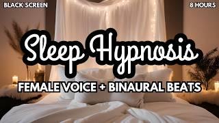 Sleep Hypnosis - Black Screen - Binaural Beats Sleep Meditation - Female Voice