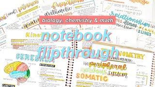 Notebook Flip Through (Grade 12 Biology, Chemistry, Math) 