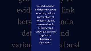 Can Vitamin Deficiency Cause Anxiety? #shorts