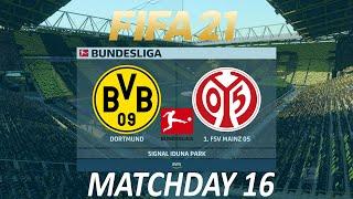 FIFA 21 Borussia Dortmund vs Mainz | Bundesliga 20/21 | PS4 Full Match