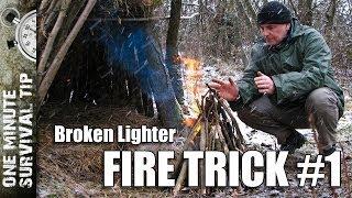 Broken BIC Lighter - one minute survival tip