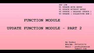 Function Module - Part 4 Update Function Module   Part 2   Different Types of Update V1 Update V2