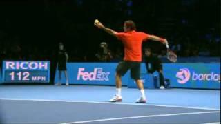 Roger Federer World Tour Final 2010 slow motion serve