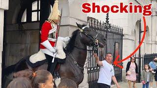 King’s Guard Charges Horse at a Vicious Tourist