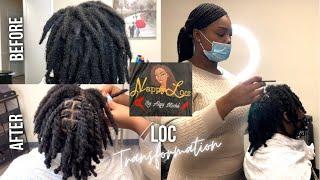 WATCH MY LOCTICIAN WORK! | LOC TRANSFORMATION | WASH, RETWIST, & STYLE!