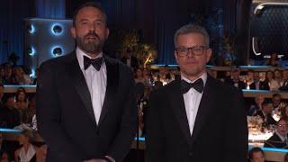 Matt Damon & Ben Affleck announce Christopher Nolan as Best Director #goldenglobes #christophernolan