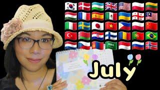 ASMR JULY IN DIFFERENT LANGUAGES (Whispering, Fast Hand Sounds, Mouth Sounds)  [32 Languages]