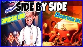 SIDE BY SIDE | Superstar Limo 2001 & Monsters Inc. 2021 @ Disney California Adventure!