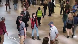 Dakota Johnson films madam web in Grand Central Station