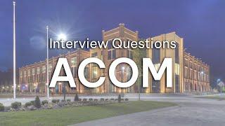 Interview Questions - Alabama College of Osteopathic Medicine (ACOM)