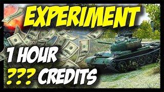 ► EXPERIMENT - How Much Credits In 1 Hour? - World of Tanks Premium Tank Gameplay