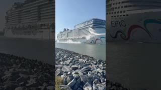 Norwegian Epic departing Port Canaveral! #portcanaveral #norwegianepic #norwegiancruiseline