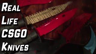 REAL LIFE CSGO KNIVES - Bowie, Huntsman, Bayonet, Karambit! HyperKnives Knife Unboxing!