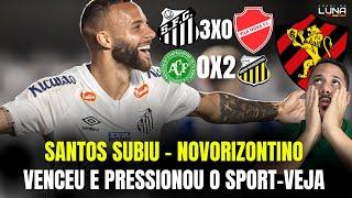 VIXE MARIA! SANTOS SUBIU, NOVORIZONTINO DISPAROU E O SPORT FICOU PRESSIONADO NA SERIE B. VEJA TUDO