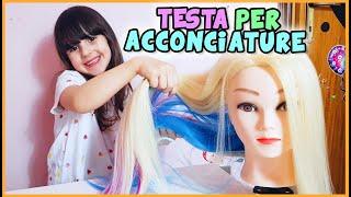 Testa per acconciature con capelli colorati!