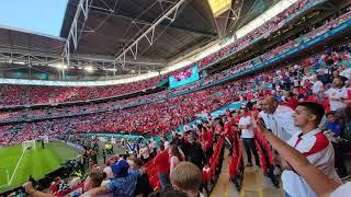 [4K] England 󠁧󠁢󠁥󠁮󠁧󠁿 vs Denmark | fans singing “Football's Coming Home”| Euro 2020