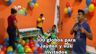 Le llenamos el cuarto de globos a Jayden mira quienes serán los invitados 