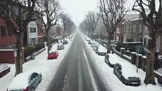 4K Drone Footage of Dublin 8 - March 2, 2018 @ 3pm (Storm Emma, Snow, High Winds)