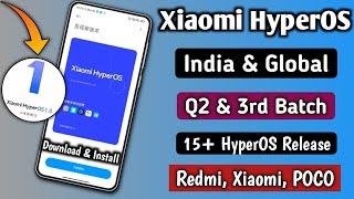 HyperOS India & Global Q2 & 3rd Batch 15+ Update Released/Redmi, Xiaomi, POCO, Download & Install