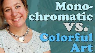 Painting with just ONE COLOR | Monochromatic vs. Colorful Art