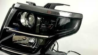 Chevy Tahoe - Custom Blacked Out Headlights with Switchback Strips