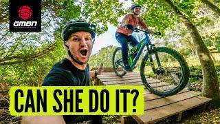 Beginner Mountain Bike Skills | Blake Teaches Jen To Ride A Red Trail