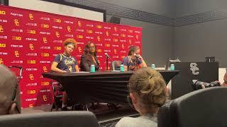 Notre Dame's Niele Ivey, Hannah Hidalgo, and Sonia Citron Postgame Press Conference after win at USC