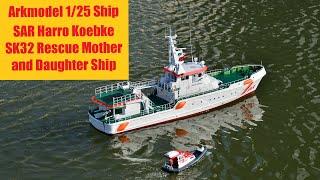 Arkmodel 1/25 SAR Harro Koebke SK32 Rescue Model Mother and Daughter Ship