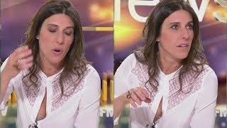 Nathalie Levy terriblement sexy en petite chemise blanche et décolletée (BFM TV, 08/01/18, 21h23)