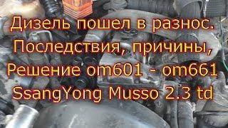 Дизель пошёл в разнос, последствия, причины, решение . om601 - om661 SsangYong Musso 2.3 td