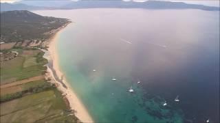 Corsica by drone 406m | Footage of Plage du Taravu, Porto Pollo