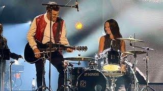 Emmanuelle Caplette plays a Drum Solo at Roch Voisine’s Concert