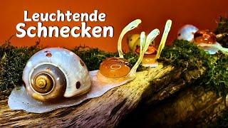 Leuchtende Schnecken mit Heißkleber basteln  Herbstdeko DIY  Glue Gun Art