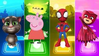 Talking Tom vs Peppa Pig vs Spidey vs PJ Masks in Tiles Hop Coffin Dance