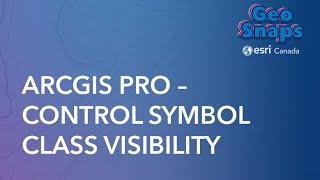 ArcGIS Pro – Control Symbol Class Visibility