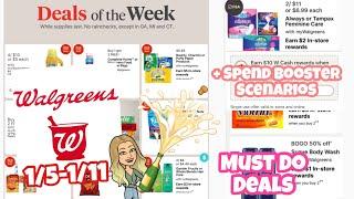 WALGREENS MUST DO DEALS 1/5-1/11 + SPEND BOOSTER SCENARIOS!