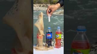 Epic fountain of Coke vs Pepsi vs Fanta and Mentos   #experiment #cola #pepsi #sprite #mentos