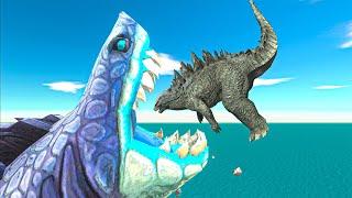 Godzilla Pushes Enemies into the Castle - Animal Revolt Battle Simulator