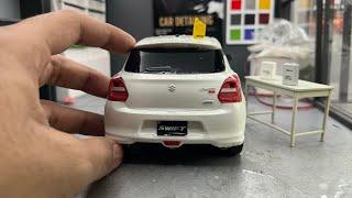 Paint Protecting a Suzuki Swift Realistic Diecast Model Car 1:18 Scale at Mini Detailing Studio