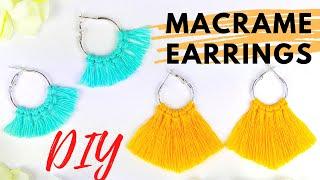 DIY MACRAME BOHO EARRINGS I SUPER EASY Macrame Tassel Earrings Tutorial For Beginners