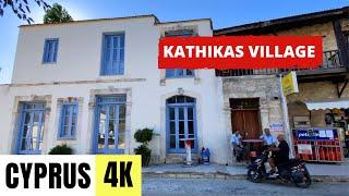 PAPHOS, CYPRUS  [4K] — Kathikas Village — Walking Tour