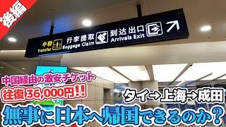 【成田→中国→バンコク】タイから上海経由で成田に帰国！中国激安チケット！【後編】