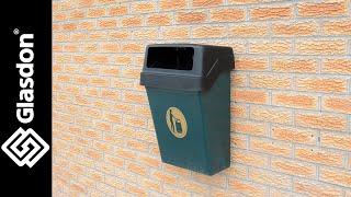 Glasdon International | Wall Mounted Fixing Demonstration | Hooded Trimline 25™ Litter Bin