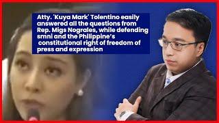 Atty. 'Kuya Mark' Tolentino easily answered all the questions from Rep. Migs Nograles