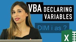 How to Declare (Dim) and Set VBA Variables (use data types correctly)